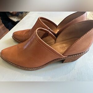 Madewell The Harper Mule Leather Heeled Slip-On Booties Size 8
